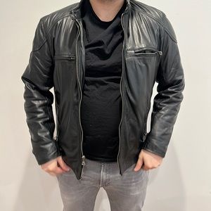 100% real leather jacket - Size Medium